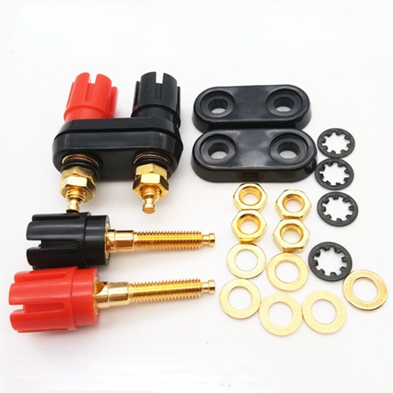Lot De 2 Fiches Bananes Isolées 4mm Femelle - Pour Connexions Audio/Test - Rouge Et Noir