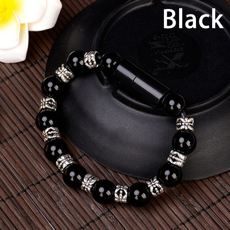 Bracelet de chargeur intelligent, bijoux, perles, poignet, USB, câble de données de charge Invisible, Compatible avec IPhone Type C Android: 3 / iPhone