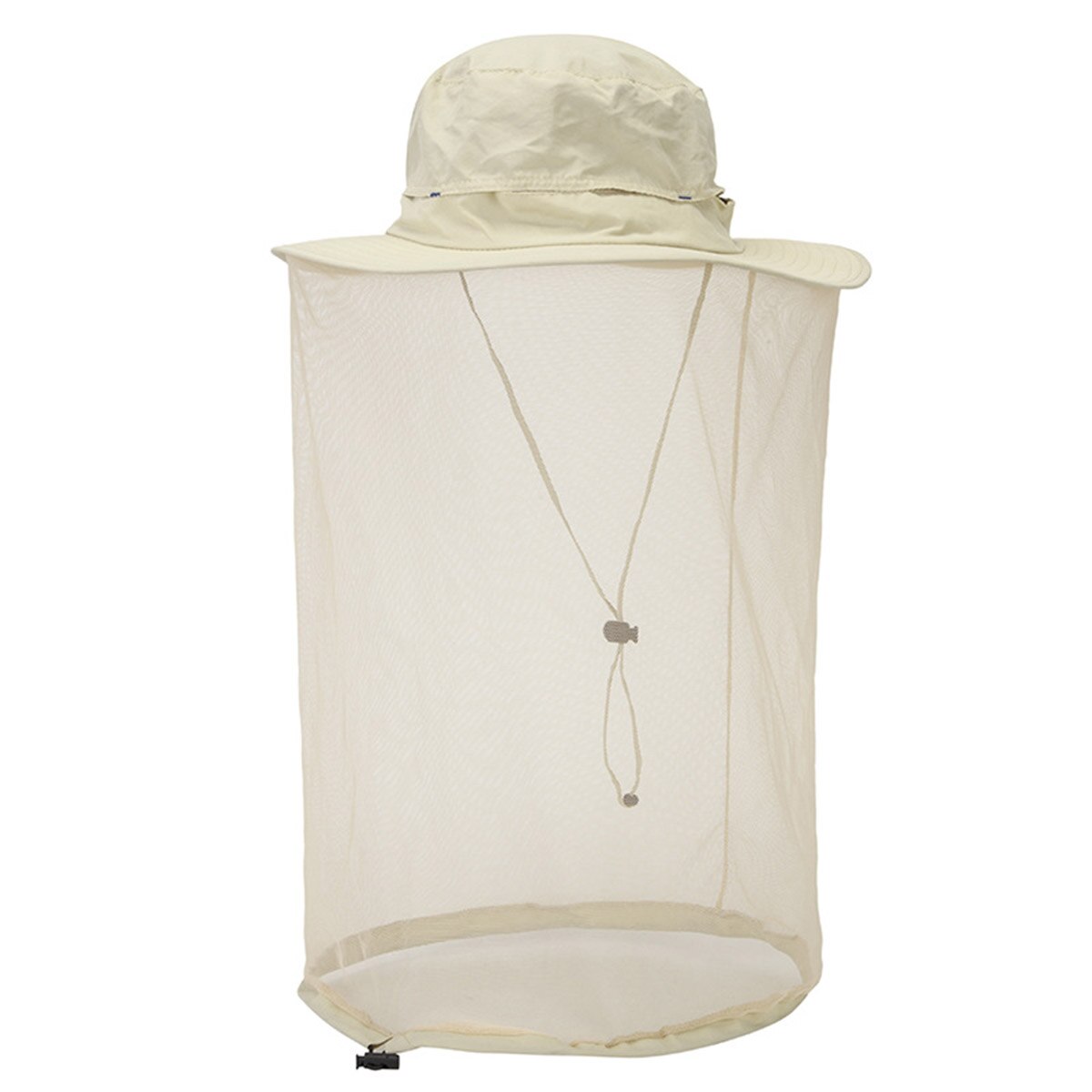 Myggnät solhatt bugg bi skydd mesh fiske utomhus män kvinnor keps: En beige