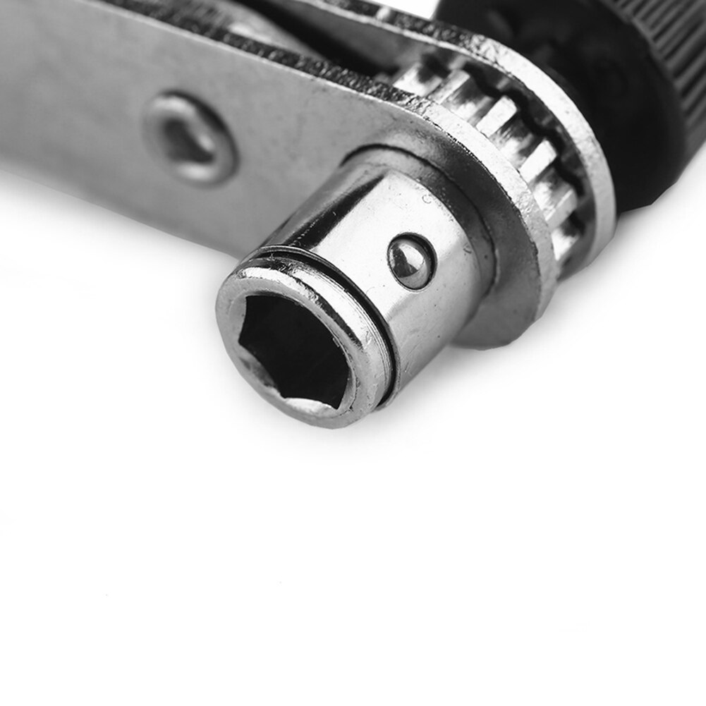 Mini Double-Headed Ratchet Home Grip Tool Semi-Automatic 1/4" Spanner Screwdriver Bit Wrench Repair Hand Tool for Nut Socket