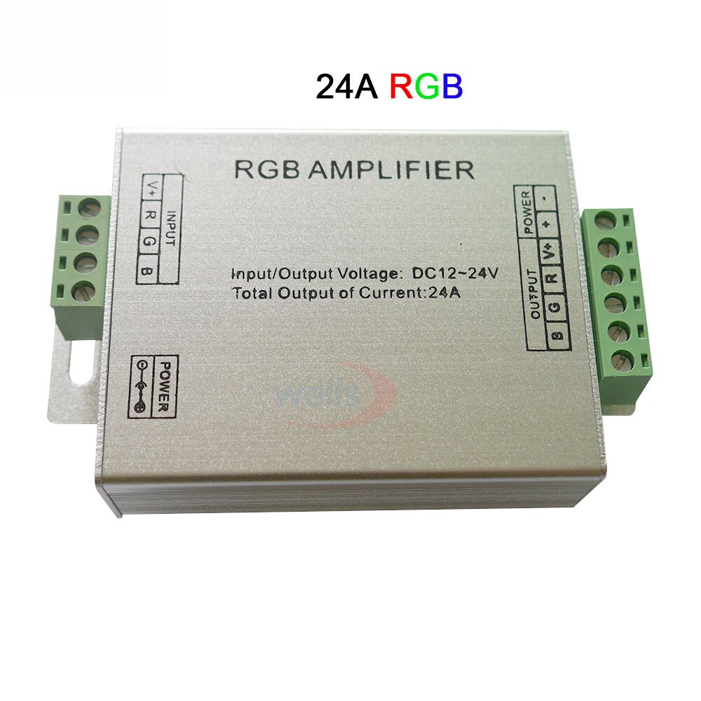 Dc12v/24v rgb / rgbw / rgbww rgb + cct led forstærker 12a/15a/24a/30a rgbwc led strip tape power repeater controller: 24a rgb