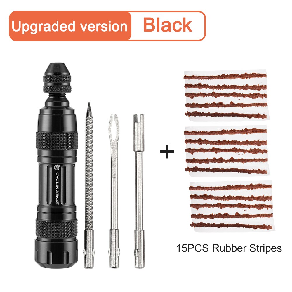 Bicycle Tubeless Tire Repair Kit Tire Drill Rubber Strips Tyre Puncture Sealant Bicycle Repair Tools: Tool B Set