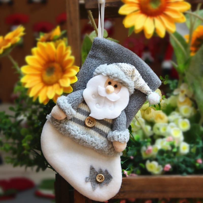 Decoración del hogar medias de Navidad lindo caramelo bolsa de novedad Elk Navidad decoración Calcetines niños