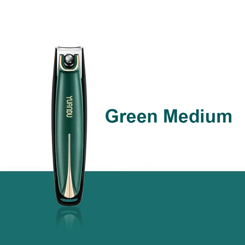 Hochwertiger Nagelknipser aus Edelstahl, scharfster Nagelschneider, gebogene Kante für Erwachsene, Männer und Frauen, zum Schwingen, Nagelreiniger/Datei: green