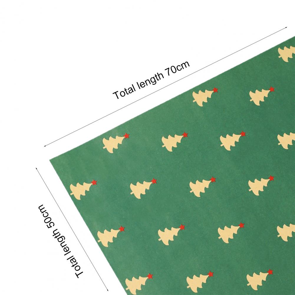 5Pcs Packing Paper Disposable Eco-friendly Practical Lovely Pattern Printed Kraft Christmas Wrapping Paper for Festival