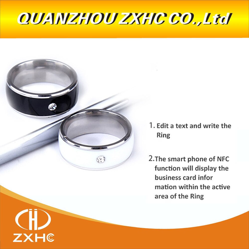 Titanium Material White or Black Waterproof Intelligent Magic Smart NFC Ring for Android NFC Phone