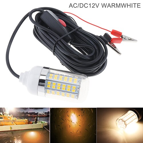 Cebos de pesca subacuática con luz LED, 15W, 30W, 12V, 108 Uds.: 15W Yellow Light
