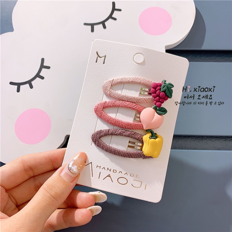 Summer Fruit Hair Clips For Girls Kids Candy Color Hairpin Headdress Clip Barette Ins Hair Accessories