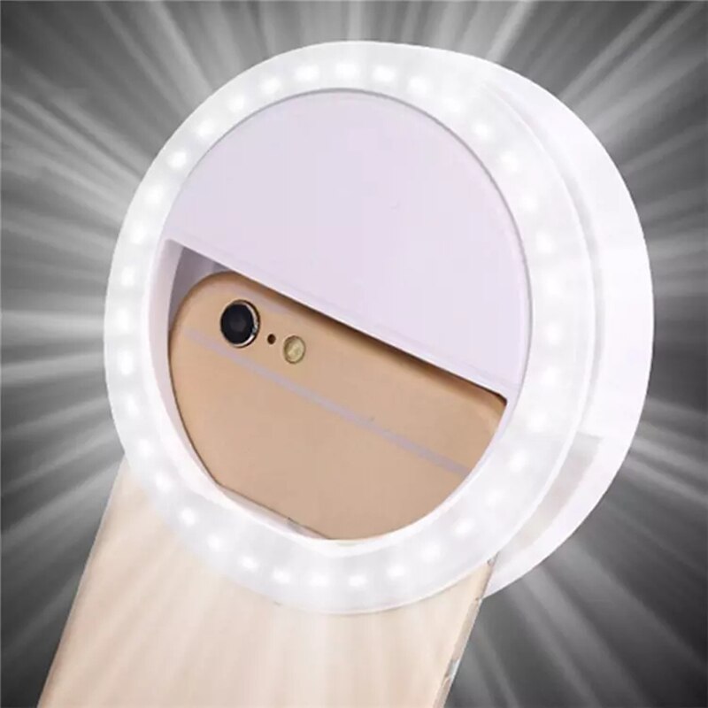 LED Ring Flash Universal Selfie Light LED portatili per telefoni cellulari lampada per Selfie anello luminoso Clip per iPhone 13 X XR Samsung
