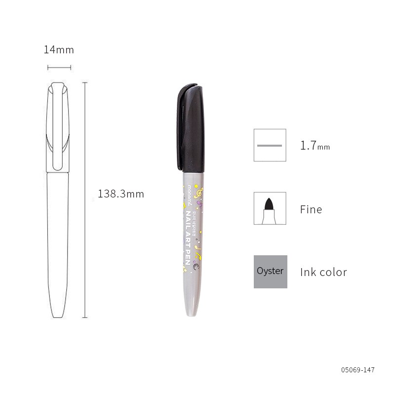 8 farger neglelakk tusjpen monami 1.7mm finne ikke-fast hjem diy markeringsmaling dekorasjon koreansk papirvarer jente  a6472: 3 østers