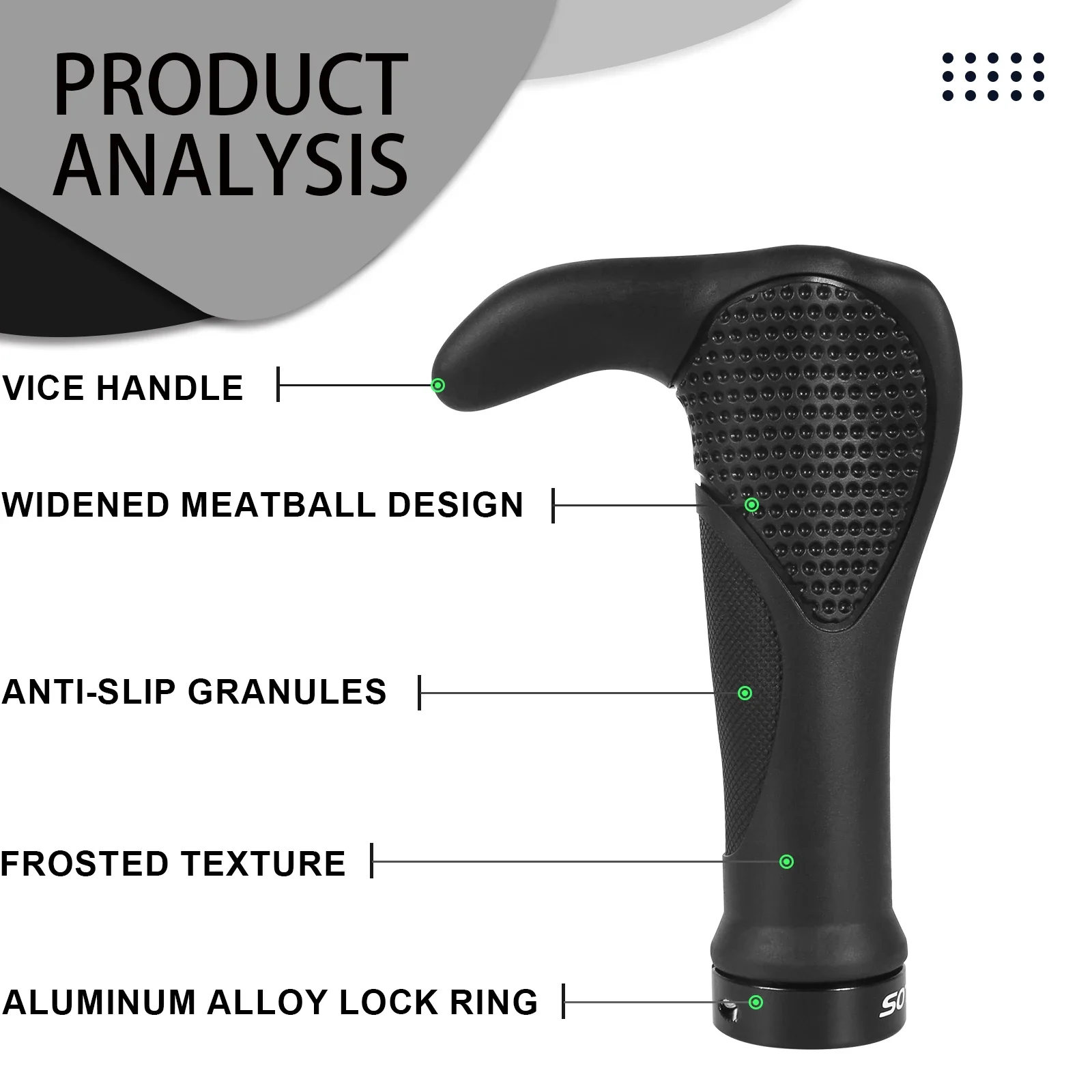 BUCKLOS-empuñadura de manillar de bicicleta, ergonómico, antideslizante, cubierta de mango, empuñaduras de goma de aleación de aluminio, accesorios para bicicleta de montaña