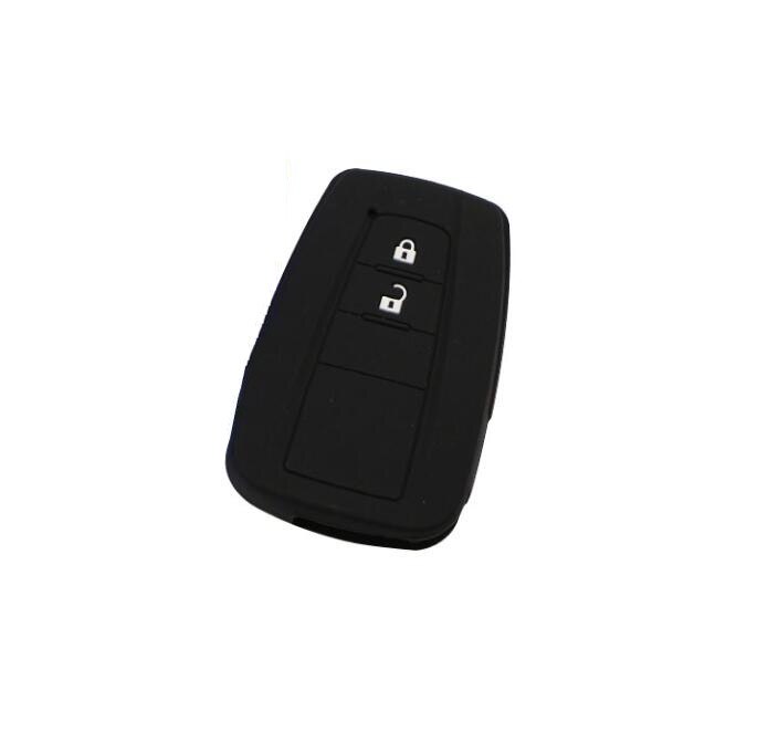 Carmilla Silicone Car Key Fob Cover Case for Toyota CHR C-HR Camry Prius Prado - 2 3 Buttons Remote Keyless: 2 buttons