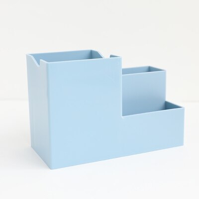 Multi-fonction 4 grilles porte-stylo de bureau conteneur organisateur de bureau papeterie carré stylo porte-crayon boîte de rangement en plastique 1PC: e