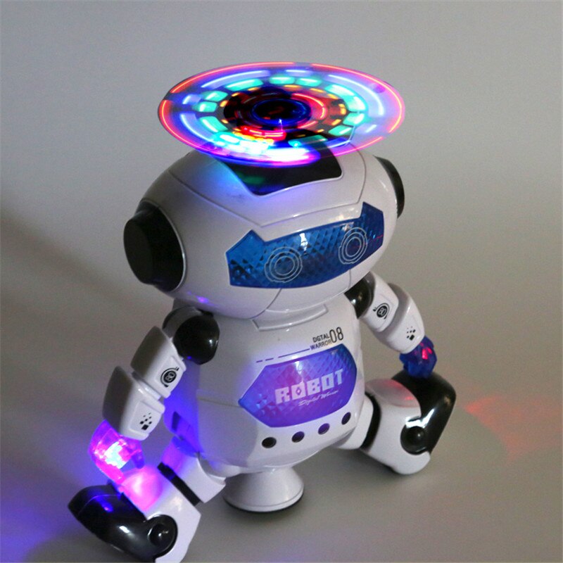 Intelligent 360 rotation dans robot musikalsk lys gå elektronisk legetøj robot jul fødselsdag legetøj til børn