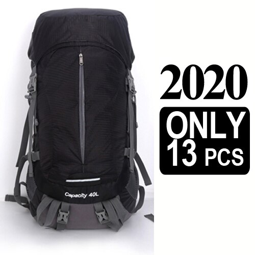 Backpack 40L Internal Frame Ultralight Waterproof Outdoor Mountaineering Hiking Traveling Climbing Camping with Rain Cover: 2020 black only 13