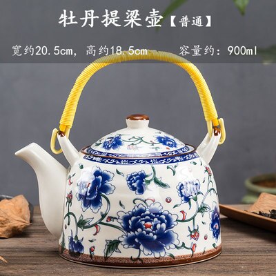 Old style teapot, ceramic tea set, retro Chinese style filtration, large capacity, household large-sized, single teapot: 3