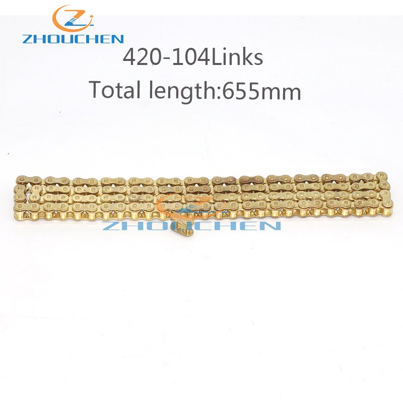 428/420 102/104/108 Links Gouden Ketting 110-150cc Crossmotor/Pit Bike Voor Crf 50 70 Ssr Pit Dirt fiets