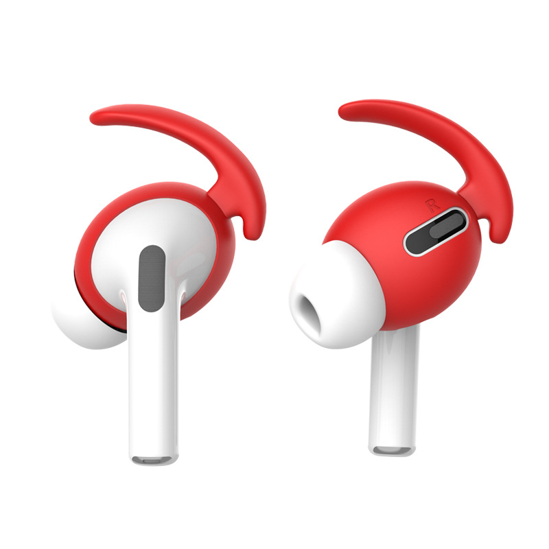 Myke silikon øretelefoner mot trykk til eple airpods pro luft belger airpods pro bluetooth trådløse hodetelefoner ørepropper silikonstropp: Rød