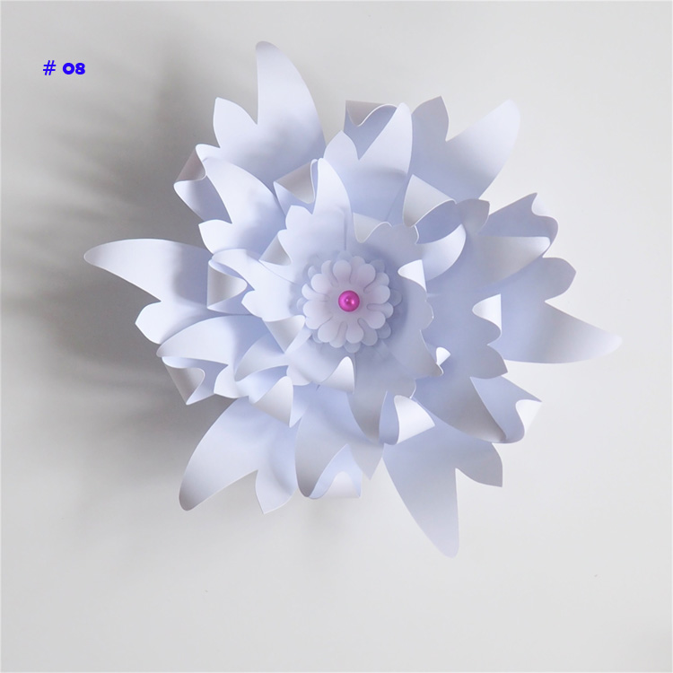 20CM Thick Cardstock Rose DIY Paper Flowers For Wedding & Event Backdrops Decorations Baby Nursery Wall Decor Video Tutorials: White