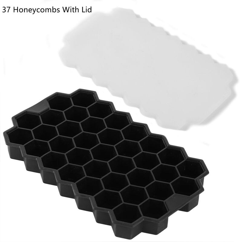 De silicona fabricante de cubitos de hielo de panal de bandejas de cubitos de hielo de silicona molde de hielo para whisky de formas para hielo dulce pastel Chocolate moldes: 37 Honeycombs