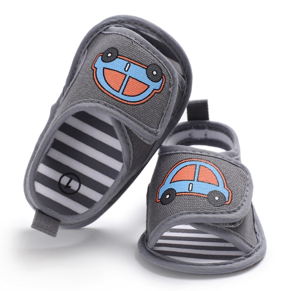 Recién Nacido niño niña suela suave Marina cuna Zapatos Bebé Sandalia de verano tamaño 0-18M: Gris / 7-12 meses