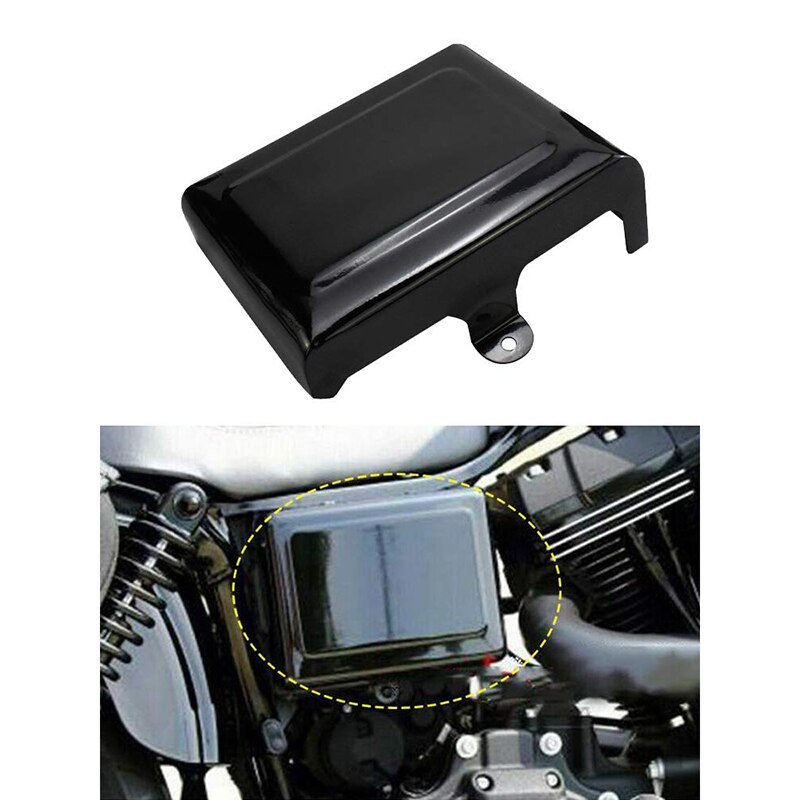 Motorrad LINKE Seite Batterie Abdeckung Schutz Rahmen Passt für Dyna Fett Bob Super gleiten weit gleiten schalten 06-17 (Glanz Schwarz): Ursprünglich Titel