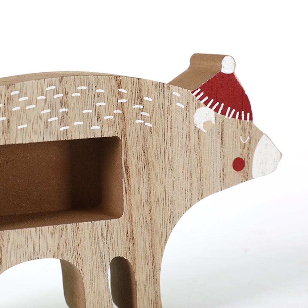 Wooden Christmas Calendar Block for Tabletop Christmas Decoration with Santa Clause, Reindeer