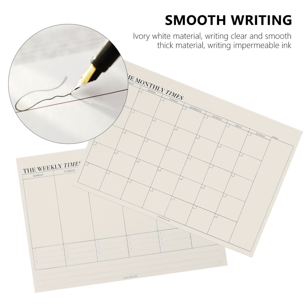 2pcs Agenda Noting Book Planner Weekly Monthly Planning Time Management Notepad