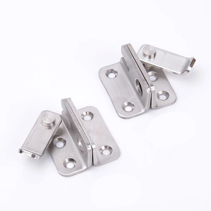 Stainless steel safety wooden door latch buckle lock lock left and right open door lock bolt hardware Furniture accessories