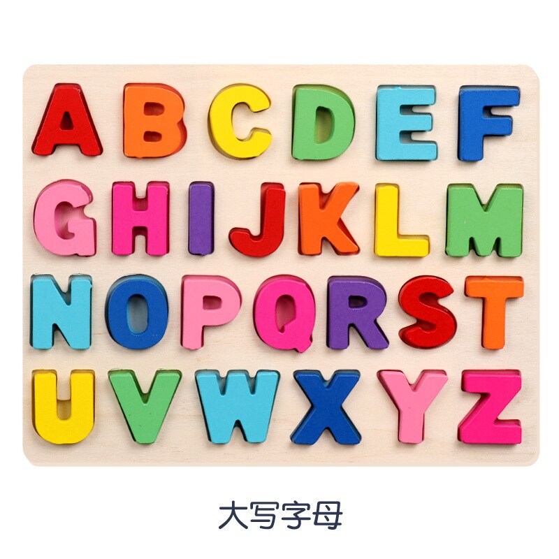 Dzieci antystresowa zabawka Makaron numer z drewna list rozpoznawanie kształtu deska Simpl Montessori edukacyjne zabawki Fidget dla dzieci: Capital letter