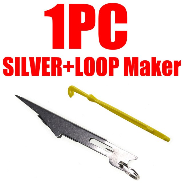 Pro Fast Tie Fishing Smart Quick Knot Tool Nail Knotter Tying Line Cutter Clipper Nipper w/ Zinger Retractor Tackle Fishing Tool: Silver plastic