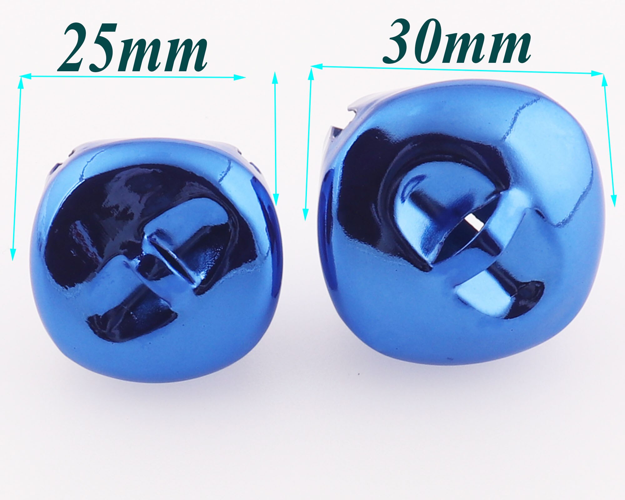 10pcs Large Metal Blue Jingle Bells Christmas bells,Dancing Bells,Durable Jingle Bells Pet Bells Cross Bells-25mm/30mm