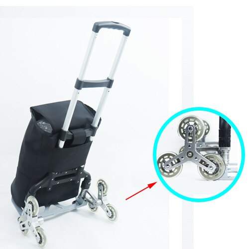 Portable Folding Stair Climbing Cart All Terrain Stair Climbing Hand Truck Trolley for Upstairs Cargo: 03