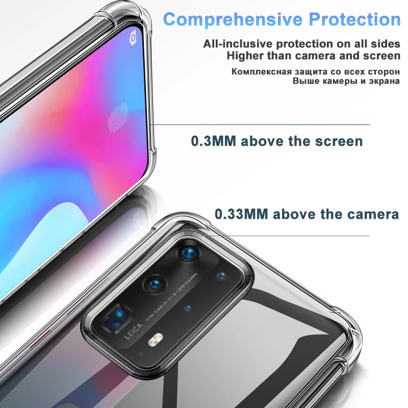 3 en 1 étui pour Huawei Honor 10x lite 30i 30s Transparent Anti-chute caméra lentille Film de protection pour Honor 30 i s 10 x Lite couverture