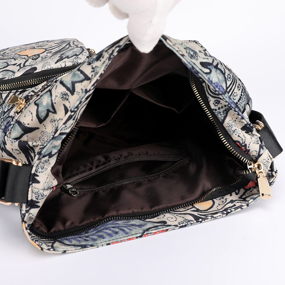 Woman Nylon Laptop Backpack Multifunctional Floral Zipper Soft Travel Bag Mochila Feminina School Bags For Teenage Girls