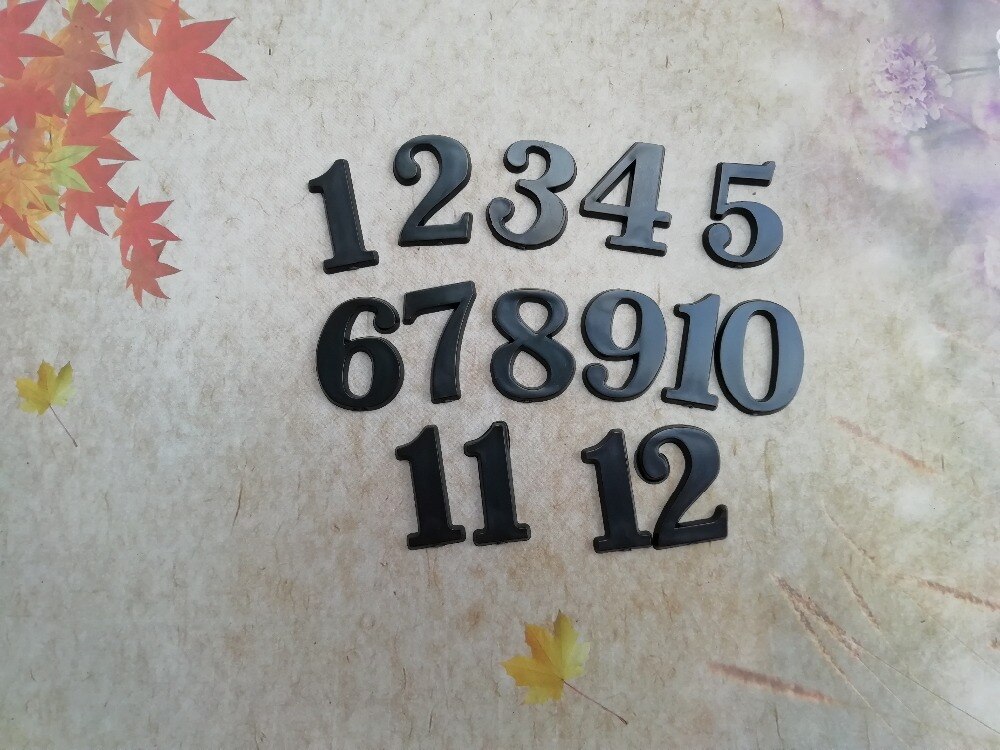 20Sets 2.5cm Plastic Clock Numbers BLACK Arabic numbers Clock Accessories