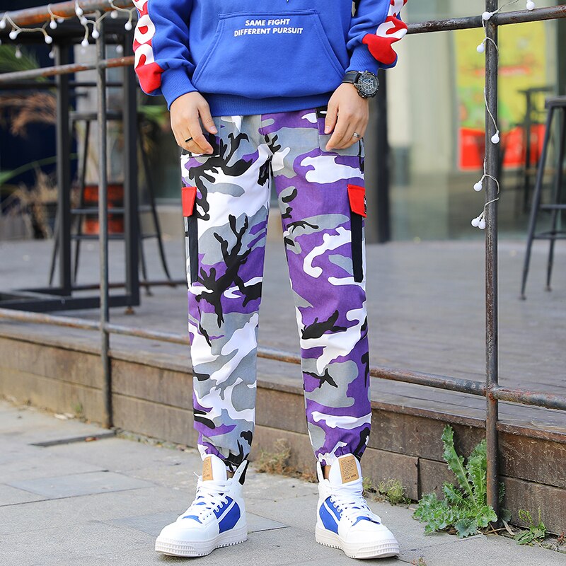 Novo solto calças de carga dos homens calças largas calças moda calças de moletom cabidas wear hip hop bolso pant