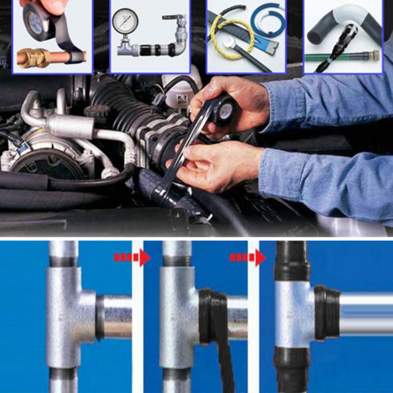 Hoge Druk Zelfklevende Tape Tuin Water Pijpleiding Reparatie Tape Self-Fluxering Siliconen Tapes Hoge Temperatuur Weerstand Seal