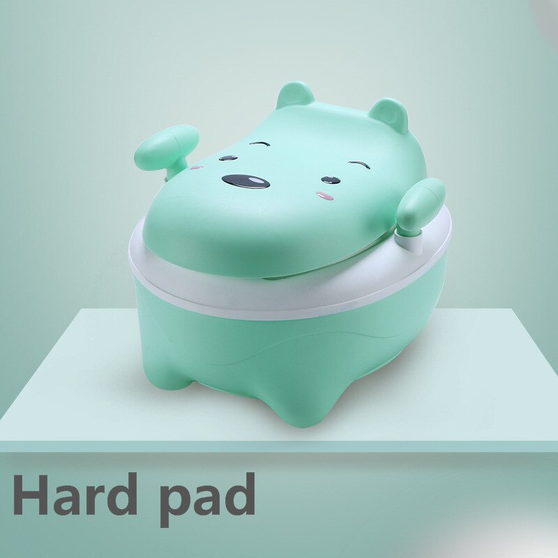 Dossier confortable dessin animé Pot enfants Pot bébé toilette pour garçons enfants bébé Pot formation filles Portable toilette bassin: Hard pad green