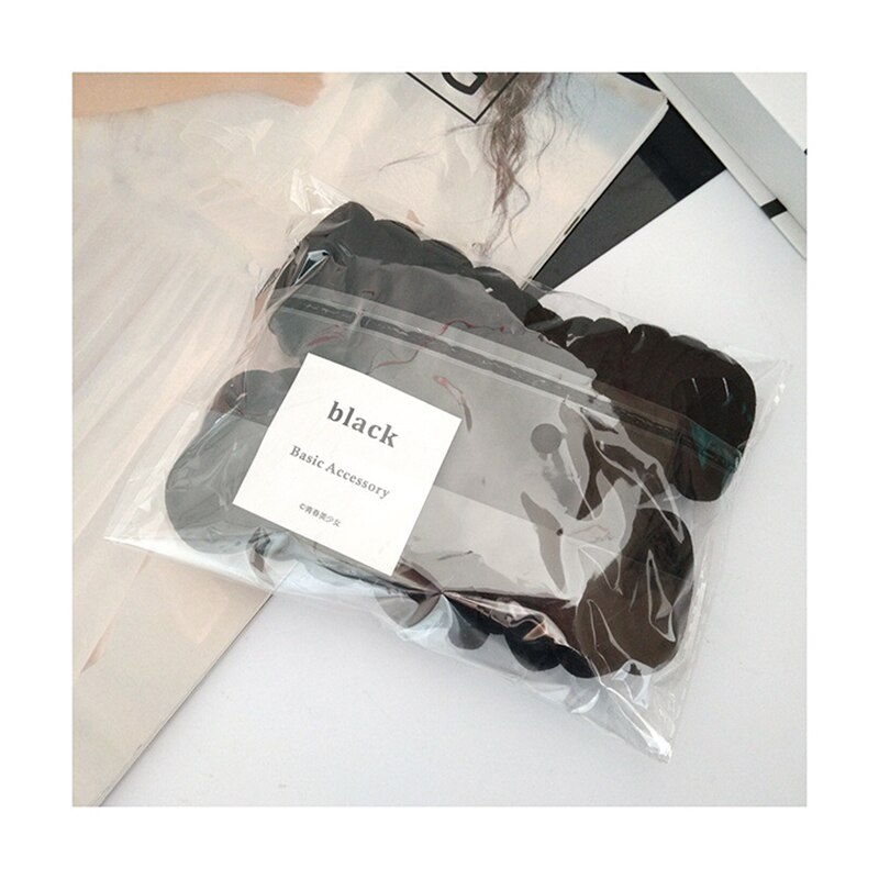 50 Stks/set Vrouwen Meisjes Kleurrijke Nylon Elastische Haarbanden Paardenstaart Houder Elastiekjes Chouchou Hoofddeksels Haar Accessoires: Black B