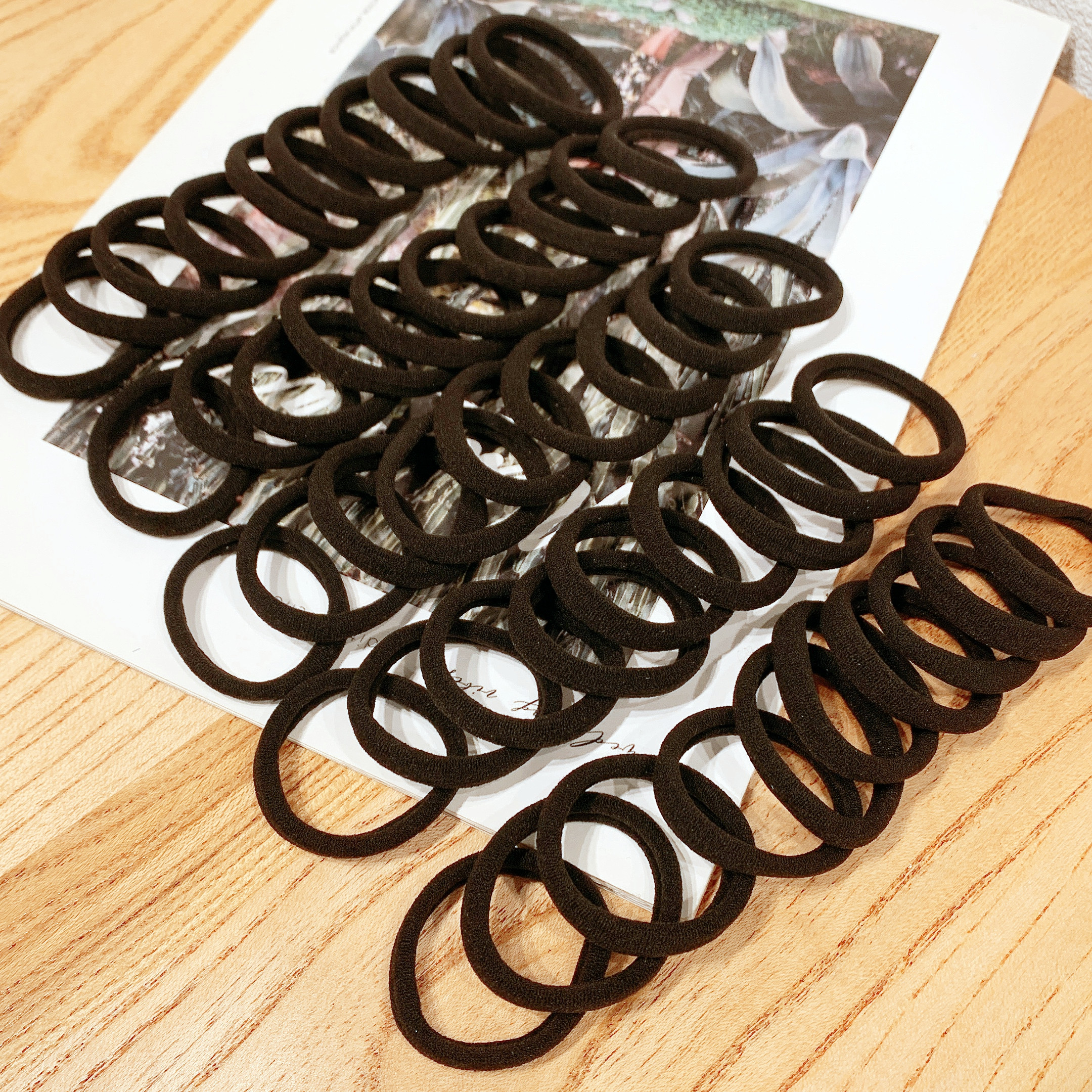 50/100 st svarta hårband för kvinnor flickor hårband hög elastiskt gummiband hårsnoddar hästsvanshållare scrunchies accessoarer