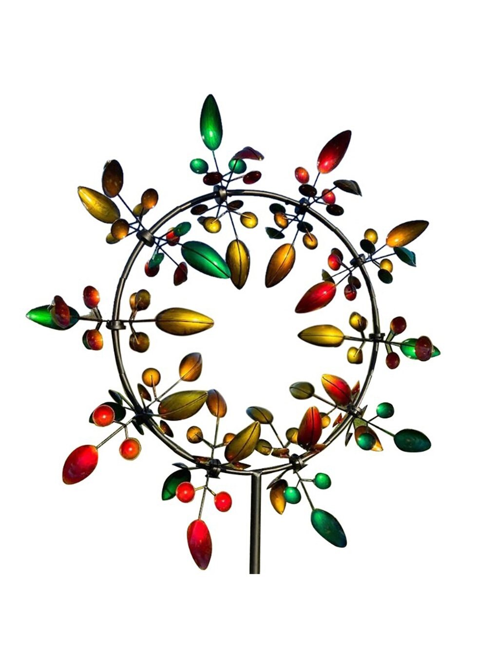 Mulino A Vento In Metallo Decorativo Per Giardino - Design Rotante 360&deg; - 73 Cm