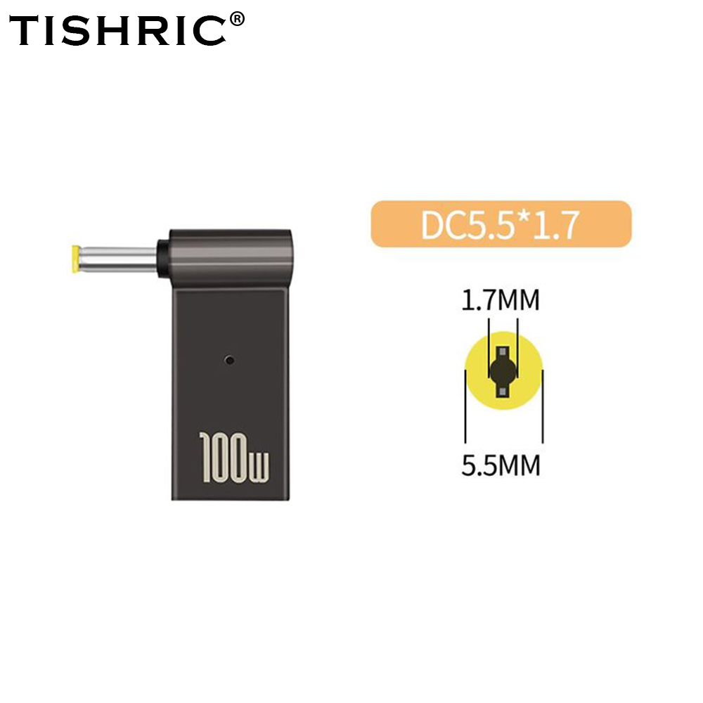 PD 100W Ładowarka do laptopa Adapter 5A 20V Złącze żeńskie Typ-C do DC Męskie Wtyczka Konwerter Do Lenovo/HP/DELL: Brązowy