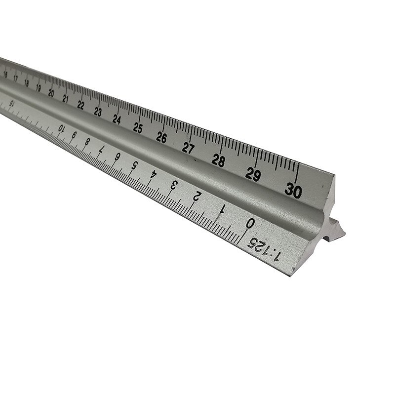30cm Aluminium Metal Triangle Scale Architect Engineer Technical Ruler Drawing tools Measuring ruler Teaching Equipment: Default Title