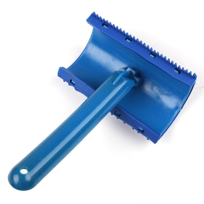 Blue Rubber Wood Grain Paint Roller DIY Graining Painting Tool Wood Grain Pattern Wall Painting Roller with Handle Home Tool