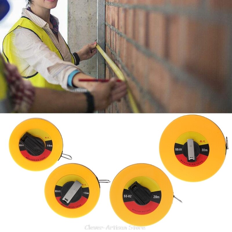 Fiber Measuring Tape 10/15/20/30m Hand-held Disc Flexible Ruler Wind Up Measure Au 22 20