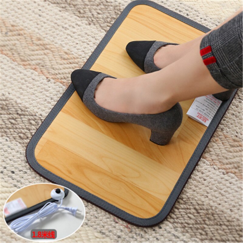 Tapis chauffant en cuir pour pieds, tapis chauffant de bureau coussin chauffant en cuir tapis chauffant électrique Thermostat tapis outils ménagers: 50X30WNQNW