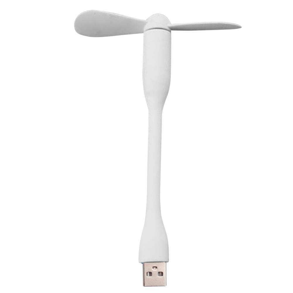 Flexible Portable Mini USB Fan for Power Bank Notebook Desktop Computer Summer Gadgets Summer Travel Cooling Cooler: WHITE