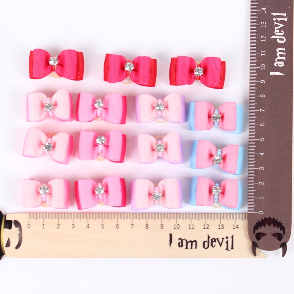 Kleine Hunde Haar BöGen Haustier Welpen Zubehör Yorkshire Für Haustiere Haar Clips Körperpflege Tisch BöGen animaux accessoires chien Stock