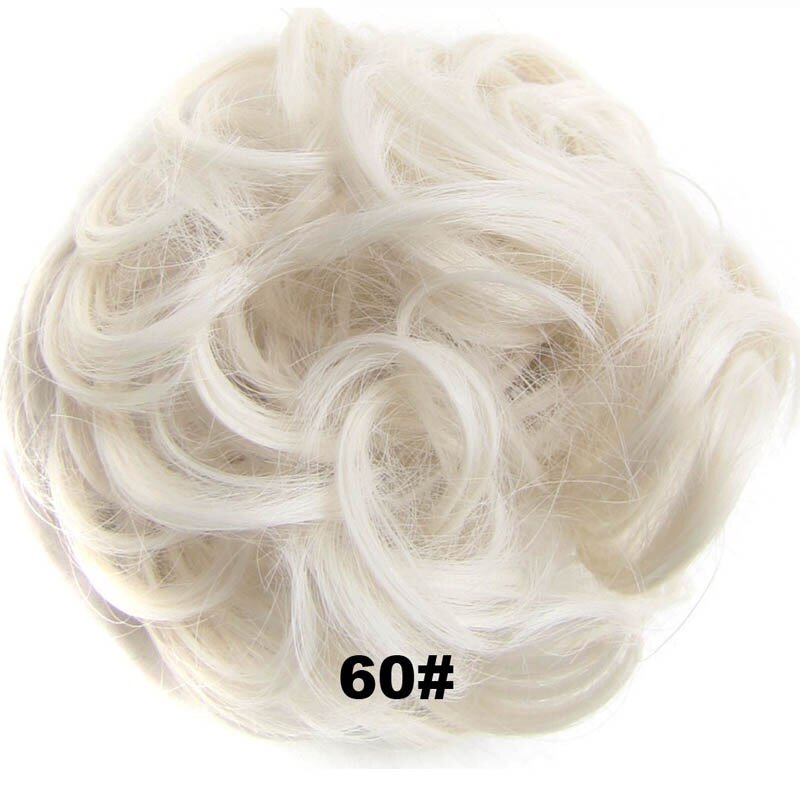 Jeedou Synthetic Messy Hair Bun Chignon Donut Pad Elastic Hair Rope Rubber Band Hairpiece